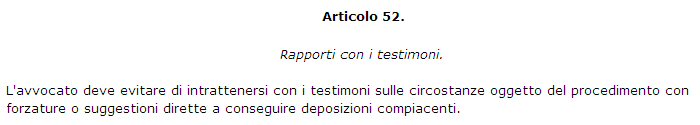 articolo 52 codice deontologico forense